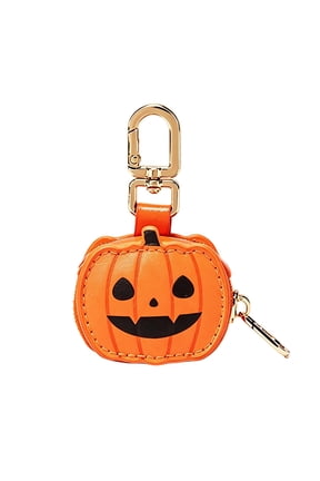 Halloween Pumpkin PU Bag Charm Keychain for Purses, Design A