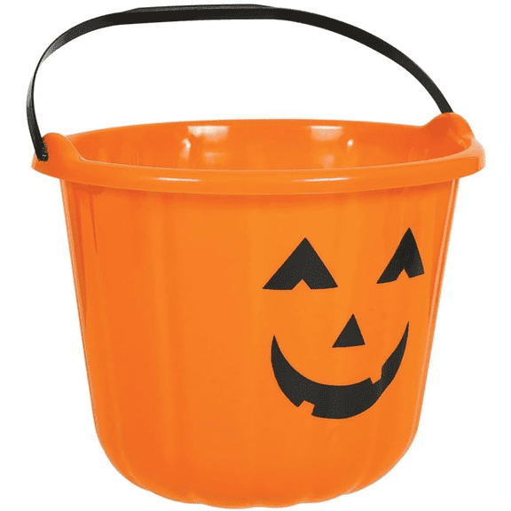Halloween Pumpkin Pail Bucket Plastic Candy Basket for Trick or Treat