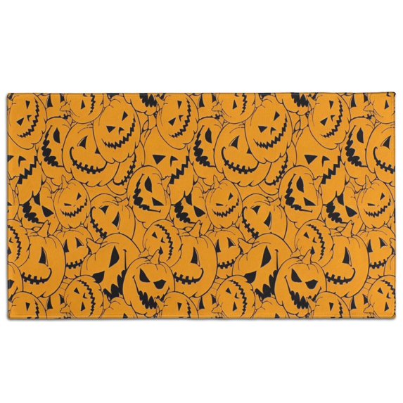 Halloween Pumpkin Pattern Door Rugs,Washable Non Slip Door Mats Indoor,Decorative Door Mats,Entry Mat Indoor for Entrance,Bedroom,Kitchen,Bathroom,17"x30"