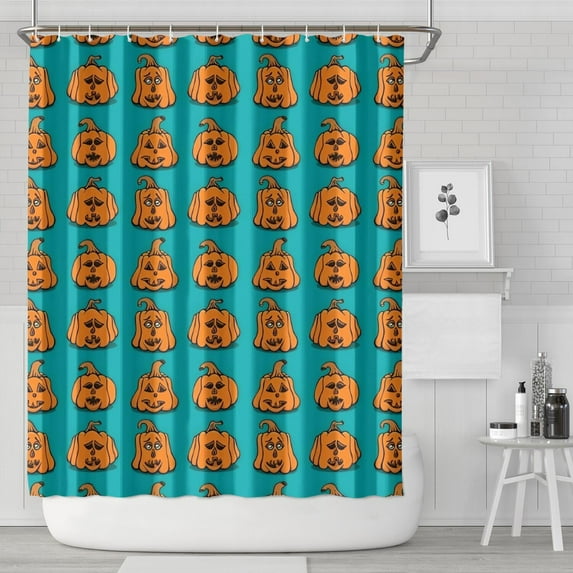 Halloween Pumpkin Pattern Shower Curtain 72"x84" ,Bathroom Decorative Shower Curtains Set with 12 Hooks,Modern Waterproof Washable Shower Curtain