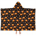 thumbnail image 1 of Halloween Pumpkin Paw Pattern Hooded Bath Towel，60"x35" for Ages 3 To 12 Kids, Quick Dry Lightweight Soft Microfiber Hood Beach Towel Cover Up for Kids, 1 of 7