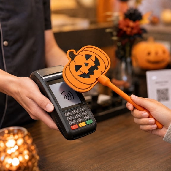 Halloween Pumpkin Payment Wand, Contactless Credit Card Tool, Credit Card Wand Tap to Pay, Touchless Payment Tool for Cashless Payment Accessory
