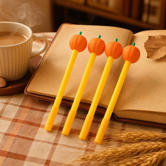 Halloween Pumpkin Pens, Cute Ballpoint Writing Pens With Festive Pumpkin Topper Smooth Ink Design Party Favors, For S*chool Office Supplies Teachers Friends And Halloween Holiday Events