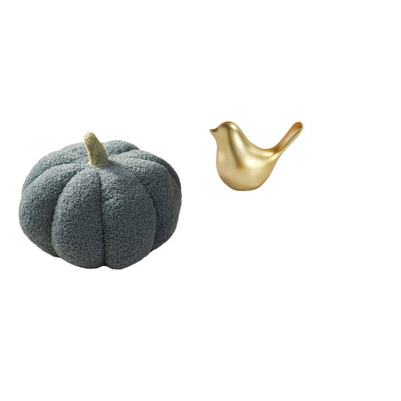 Halloween Pumpkin Pillow Bird Sculpture Plush Cushion Soft Material for Modern Home Bedroom Living Room Sofa Decor