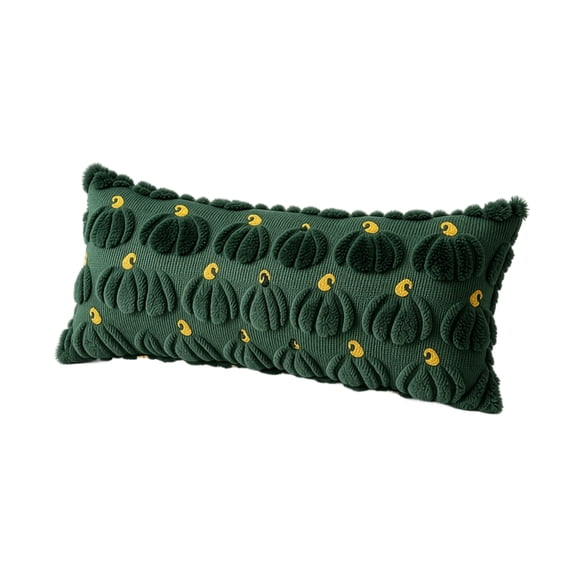 Halloween Pumpkin Pillow Cover 1Pc – 14x35 Inch Plush Quilted Throw Cushion Case for Couch Sofa Decor,C