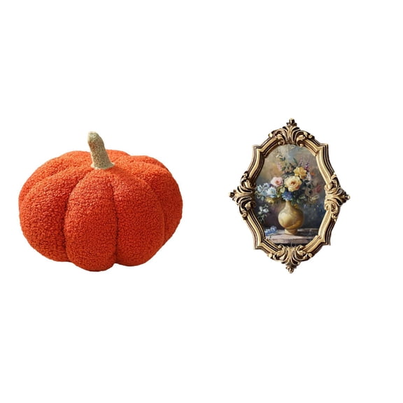 Halloween Pumpkin Pillow Picture Frame Plush Soft Decor for Bedroom Living Room Office Gallery Use