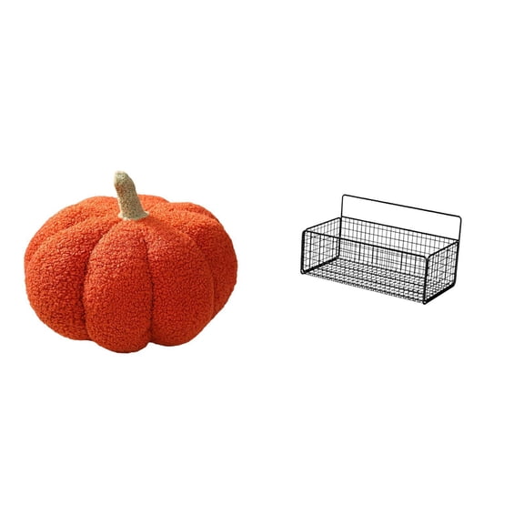 Halloween Pumpkin Pillow Plush Sofa Cushion Floating Wire Basket Organizer Soft Material Home Bedroom Decor