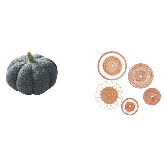 Halloween Pumpkin Pillow Wall Hanging Cushion Soft Plush Rattan Decor Set for Bedroom Living Room Cafe