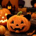 thumbnail image 1 of Halloween Pumpkin Plush Doll Soft Jack O Lantern Stuffed Figure, Cute Fluffy Toy Tabletop Holiday Decor Gift, 1 of 8