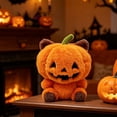 thumbnail image 1 of Halloween Pumpkin Plush Doll Soft Jack O Lantern Stuffed Figure, Cute Fluffy Toy Tabletop Holiday Decor Gift, 1 of 8