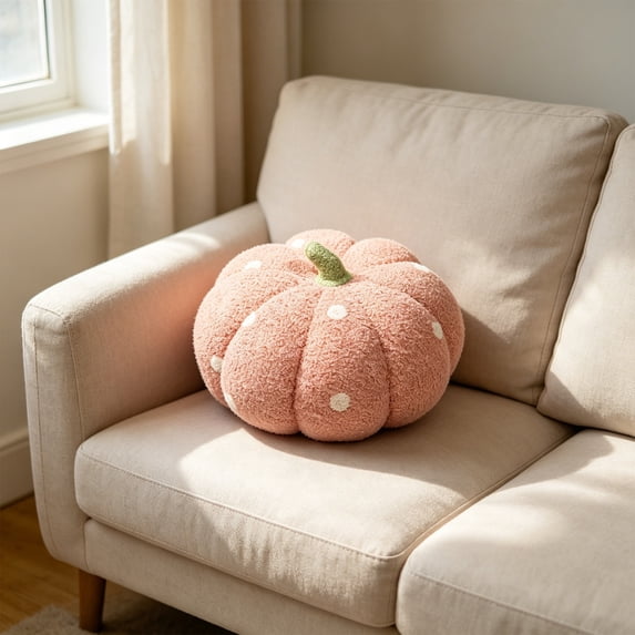 Halloween Pumpkin Plush Pillow, Decorative Soft Cushion With Wavy Design, Stuffed Holiday Ornament, Cozy Sofa Accent, Seasonal Home Decoration, Festival Gift Display