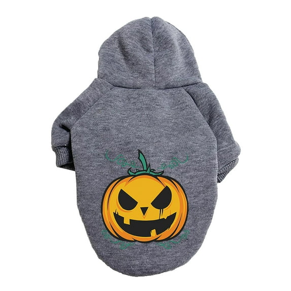Halloween Pumpkin Print Hoodie for Small & Medium Dogs, Soft & Stylish Pet Apparel for Everyday Wear XXXXXL - Grey