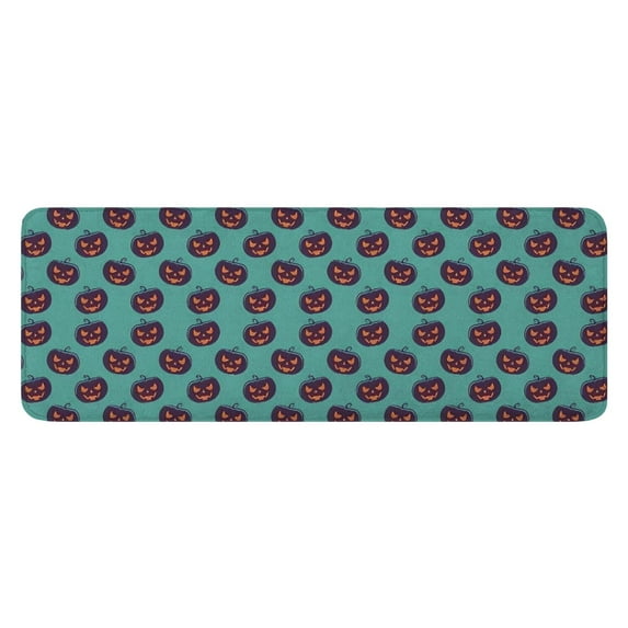 Halloween Pumpkin Repeat Pattern Kitchen Rug Mat,Kitchen Runner Rugs Non Skid Washable,Decorative Kitchen Floor Mats for Kitchen,Sink,Laundry,17"x47.2"