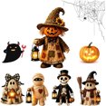 thumbnail image 1 of Halloween Pumpkin Resin Figurine, Cute Handcrafted Fall Decor for Tiered Tray, Mantel, and Tabletop Display, 1 of 6