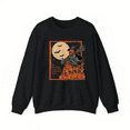 thumbnail image 1 of Halloween Pumpkin Scarecrow pattern T-shirt top, round neck, long sleeve, comfortable black S-3XL, 1 of 6