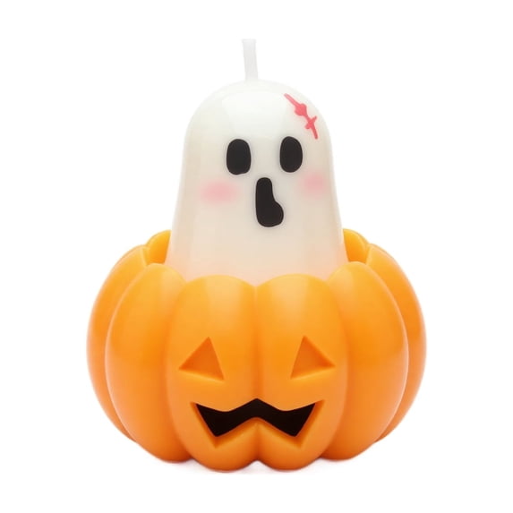 Halloween Pumpkin Scented Candle, Cute Brown Ear Ghost Soy Wax Candle for Fall Home Decor, Cozy Autumn Fall , Unique Halloween Party Favors and Seasonal Gifts, 1Pack D