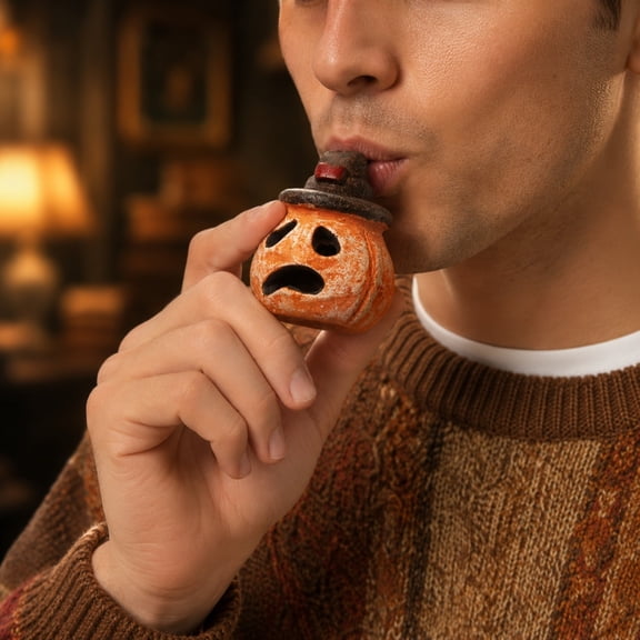 Halloween Pumpkin Screaming Stress Relief Whistle Prop, Distressed Detailed High Decibel Prank Sound Portable Compact Interactive Toy, Desktop Decor for Halloween Party Spooky Prank Scene Use
