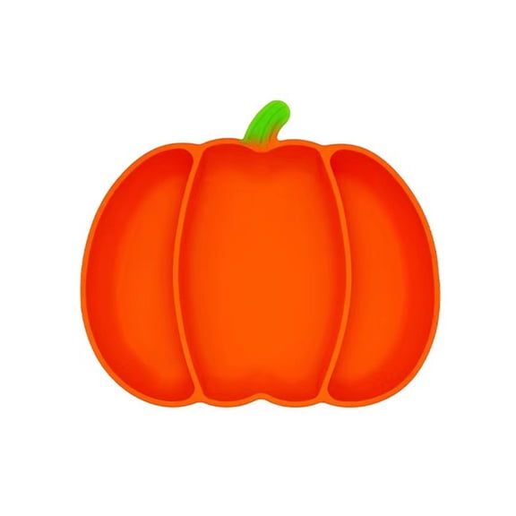 Halloween Pumpkin Serving Tray, Silicone Charcuterie Board with 3 Compartment, Serving Platter for Party Dessert Fruit