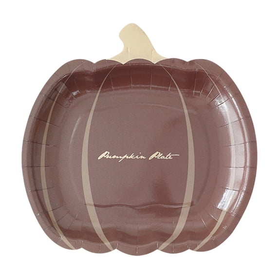 Halloween Pumpkin Shape Party Plates Disposable Tableware 10 Pcs Set Halloween Pumpkin Paper Plates Fall Party Supplies, Serving Trays for Appetizer Lunch Dinner Dessert