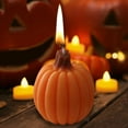 thumbnail image 1 of Halloween Pumpkin Shaped Soy Candles Fall Scented Tealight Candles Home Decor Handmade Thanksgiving Gifts for Bedroom Bathroom Party （Orange）, 1 of 6