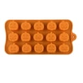 thumbnail image 1 of Halloween Pumpkin Silicone Candy Mold Non Stick Chocolate Tray for Holiday Dessert Making Baking Tool Kitchen Party Supplies, Orange 8x4 Inch, 1 of 4