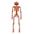 thumbnail image 1 of Halloween Pumpkin Skeleton Decoration, Poseable Skeleton Figure with Lantern Head, Indoor Outdoor Party Decor, 1 of 8