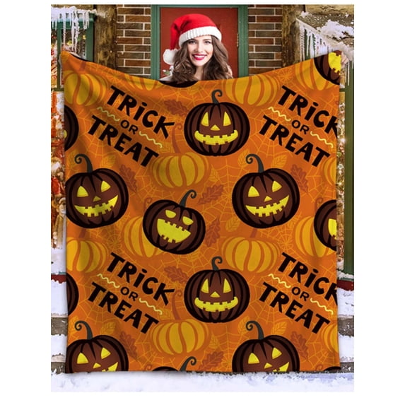 Halloween Pumpkin Skull Blanket Living Room Bedroom Air Conditioning Sofa Throw Blanket Student Dormitory Sheets
