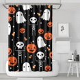thumbnail image 1 of Halloween Pumpkin Skull Pattern Shower Curtain 72"x72" ,Bathroom Decorative Shower Curtains Set with 12 Hooks,Modern Waterproof Washable Shower Curtain, 1 of 6