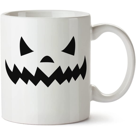 Halloween Pumpkin Skull Smile White Mug Novelty Mug 11 Oz Coffee Tea Funny For Women Men Ceramic White Great Gift Idea Cup