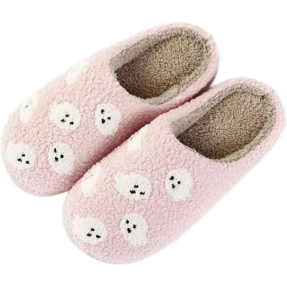 Halloween Pumpkin Slippers for Women Men Spooky Slides Soft Plush House Slippers Indoor Outdoor Shoes