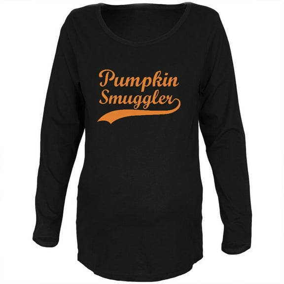 Halloween Pumpkin Smuggler Black Maternity Soft Long Sleeve T-Shirt - Small