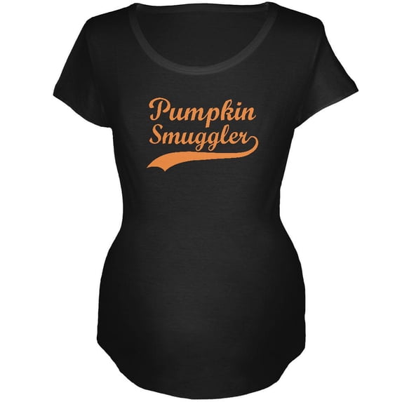 Halloween Pumpkin Smuggler Black Maternity Soft T-Shirt - X-Large