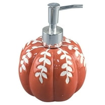 Halloween Pumpkin Soap Dispenser Refillable Ceramic Fall Thanksgiving Hand Soap Dispenser with Pump for Kitchen Bathroom Windowsill Home Decor Holiday Decoration