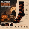thumbnail image 1 of Halloween Pumpkin Socks for Women Men, Orange Black Novelty Crew Socks, Soft Knit Mid Calf Casual Cotton Blend, Funny Fall Winter Party Costume Accessories Gift, 1 of 7
