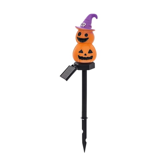 Halloween Pumpkin Solar Garden Stake Light Warm Yellow LED Waterproof 600mAh Dusk to Dawn Outdoor Yard Lawn Pathway Spooky Party Atmosphere Decor