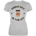 thumbnail image 1 of Halloween Pumpkin Spice Up Your Life Juniors Soft T Shirt Heather SM, 1 of 2