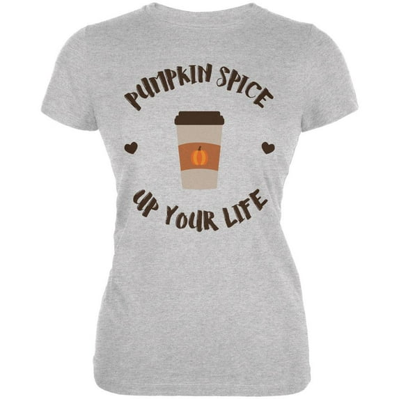 Halloween Pumpkin Spice Up Your Life Juniors Soft T Shirt Heather SM