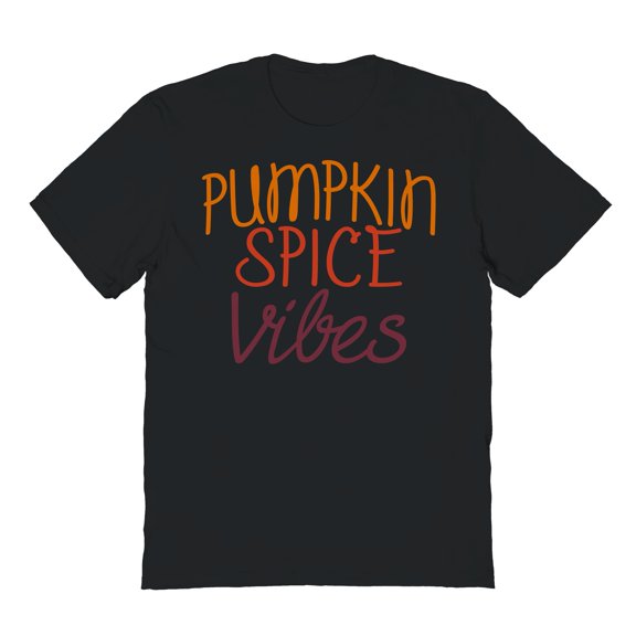 Halloween Pumpkin Spice Vibes Graphic Black Men's Cotton T-Shirt