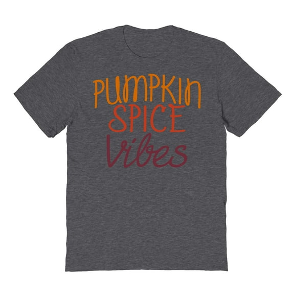 Halloween Pumpkin Spice Vibes Graphic Dark Heather Men's Cotton T-Shirt