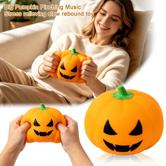 Halloween Pumpkin Squishy Squishies Stress Balls Elastic Stretch Fidget Sensory Slow Rising Squishy Halloween Party Gift