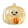thumbnail image 1 of Halloween Pumpkin Squishy Toy, Clear Glitter Jack O Lantern Stress Ball with Mini Pumpkin Inside, Maltose Slow Rising Fidget Toy, Sensory Toy for Kids Adults, Party Favor Gift, 1 of 3