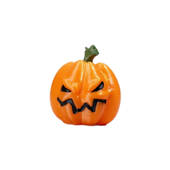 Halloween Pumpkin Statue, Spooky Angry Face Desktop Decor, 1 Pack Small 3.0 Inch Orange Resin Figurine, for Halloween Party Home Office Tabletop Haunted House Decoration