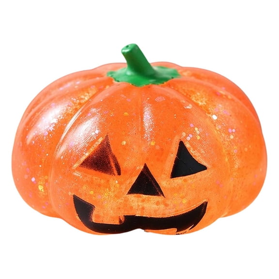 Halloween Pumpkin Stress Ball,Slow Rise Glitter Squishies Spooky Ghost Decorations,Halloween Cute Pumpkins Squeeze Fidget Toys for Anxiety Reduce for Adults