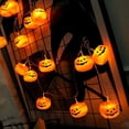 thumbnail image 1 of Halloween Pumpkin String Lights, 10 LED 5 FT Batterry Powered Pumpkin Lights 3D Waterproof Orange Jack-O-Lantern Lights, Flickering Light for Indoor Outdoor Party Decor, 1 of 7