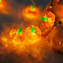 Halloween Pumpkin String Lights, LED Battery Operated Pumpkin Lights, 10/20/30 LED Holiday Lights for Indoor Outdoor Decor Halloween Costumes Party Decorations