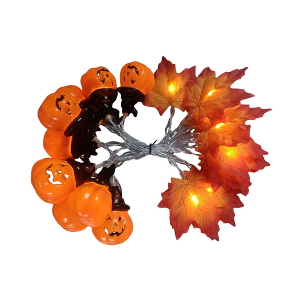 Halloween Pumpkin String Lights, Orange Pumpkin LED String Lights Battery Operated, 2m 10 LEDs for Indoor Outdoor Railings Shelves, Soft Warm Accent Glow