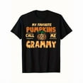thumbnail image 1 of Halloween Pumpkin T-Shirt "My Favorite Pumpkins Call Me Grammy" Graphic Tee Cotton Top Black S-5XL, 1 of 5