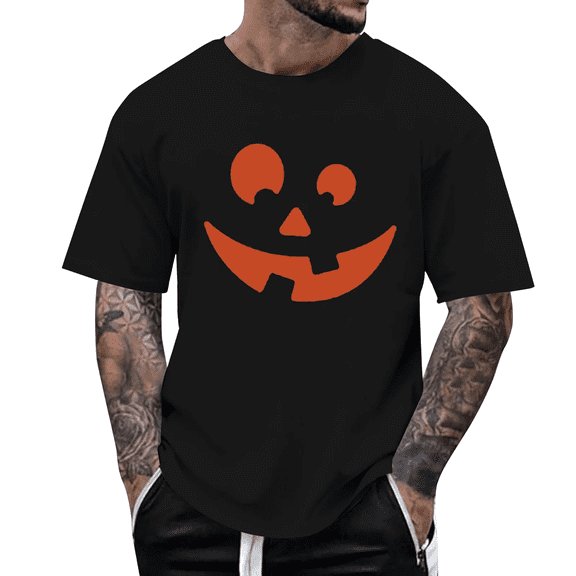 Halloween Pumpkin T-Shirt - Scary Jack O' Lantern Face Graphic Tee for Spooky Season