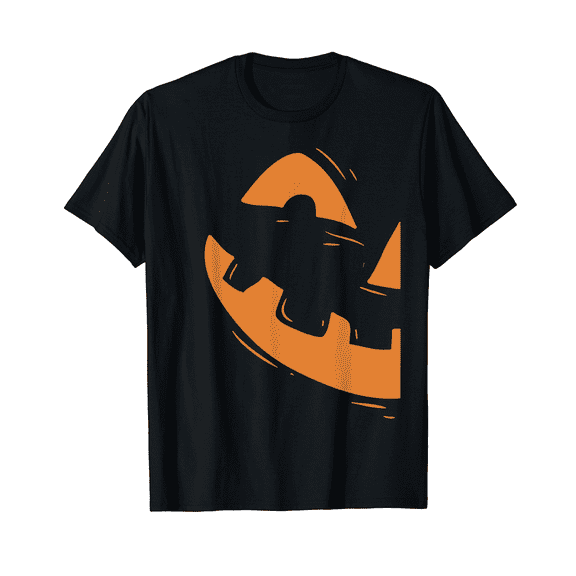 Halloween Pumpkin T-Shirt - Scary Jack O' Lantern Face Graphic Tee for Spooky Season