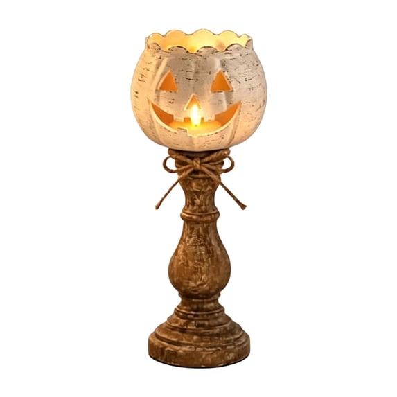 1 Pc Halloween Pumpkin Tealight Candle Holder Halloween Pumpkin Tea Light Candle Holders Decor Farmhouse Halloween Pumpkin Tea Light Holders, 7.09 Inch